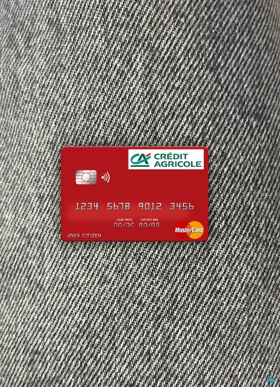 Download France Credit Agricole Bank mastercard photolook front Photoshop template